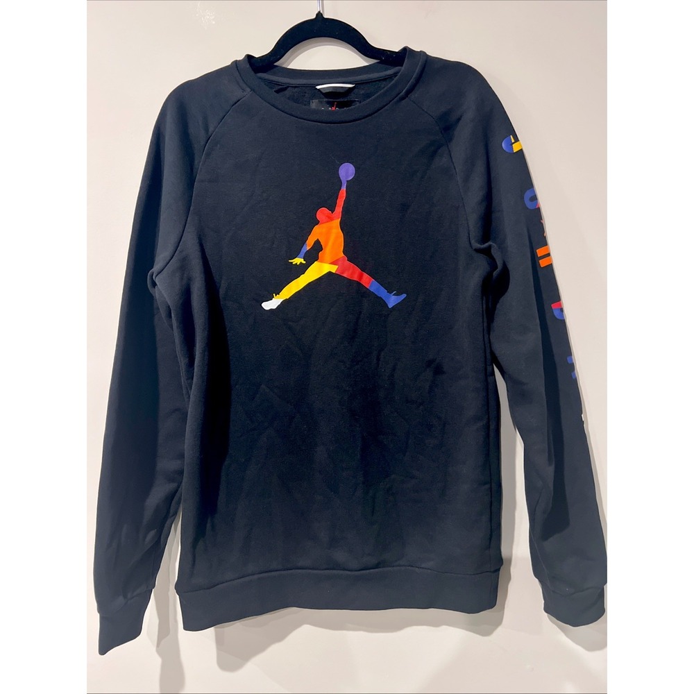 Nike Men's Jordan DNA HBR Fleece Crewneck Sweatshirt Black Long Sleeve Size S